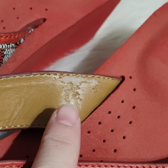 Coach Jolene Red and Silver Wedge Sandals Sz.9.5 - Picture 4 of 12